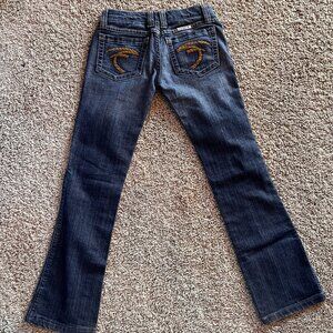 Vintage Frankie B Low Rise Flare Jeans Size 2 Dark Wash Y2K Denim